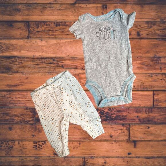 5 for $25🔥Carter's Just One You "Daddy's Rookie" Matching Set Newborn - Picture 1 of 4